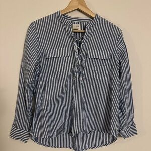 J. Crew Navy and White Striped Top